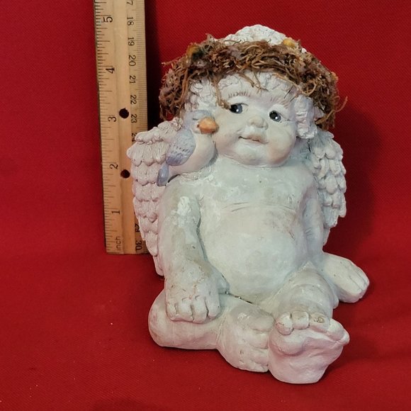 Vintage Cherub Angel & Bluebird Figurine - Picture 8 of 13